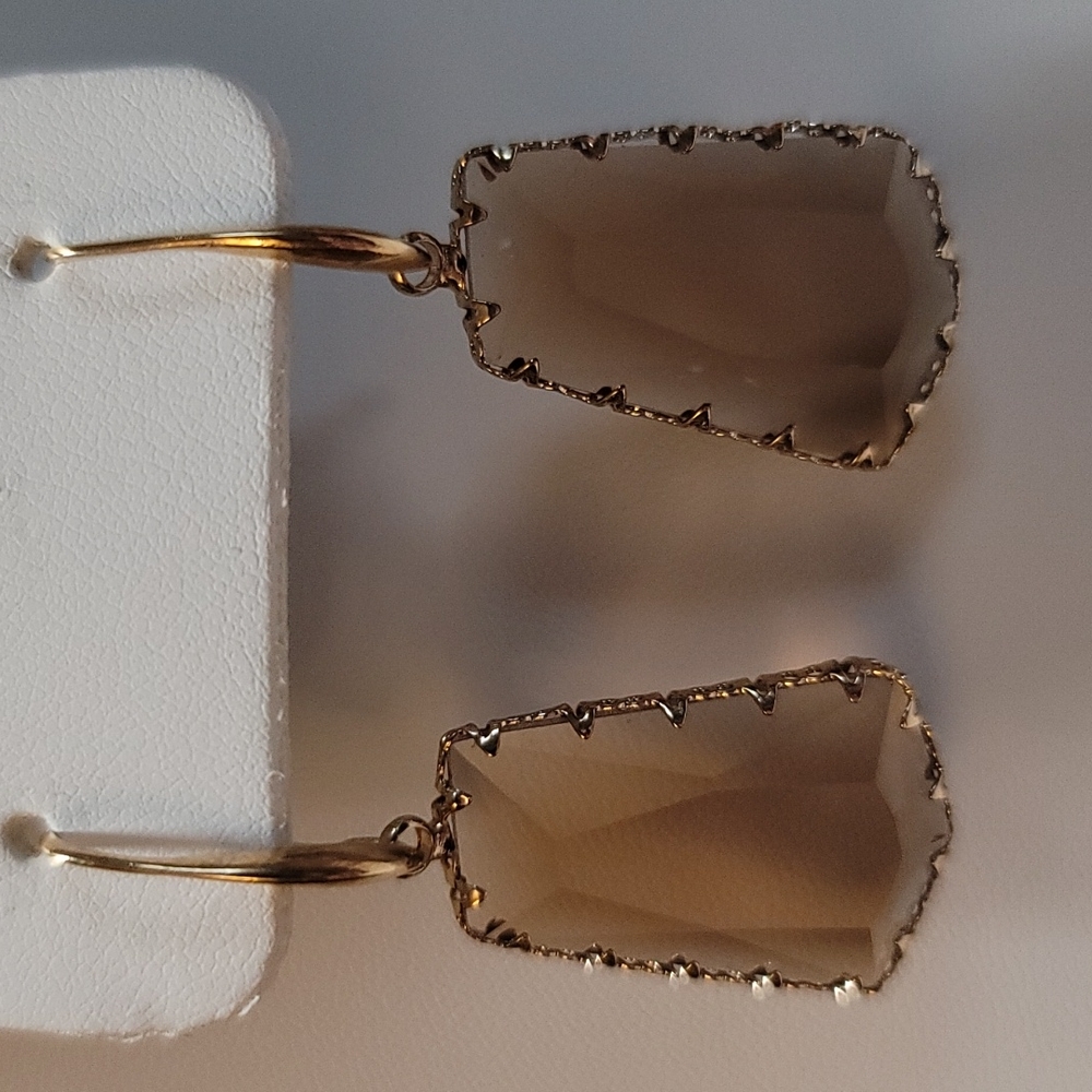 Amber Glass Goldtone Earrings